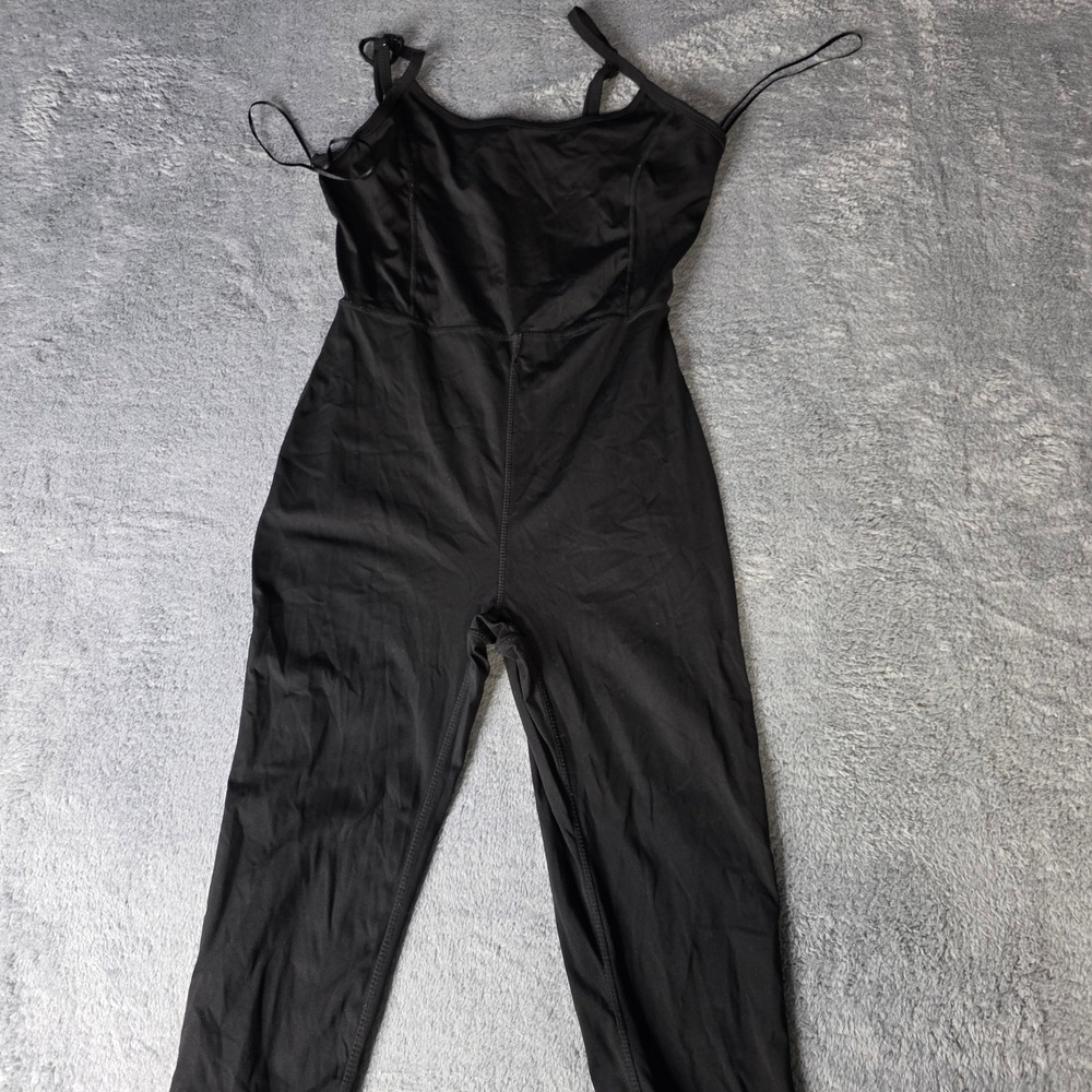 Better Together Womens M Jumpsuit Black Adjustable Strap Bodysuit Catsuit Stretc